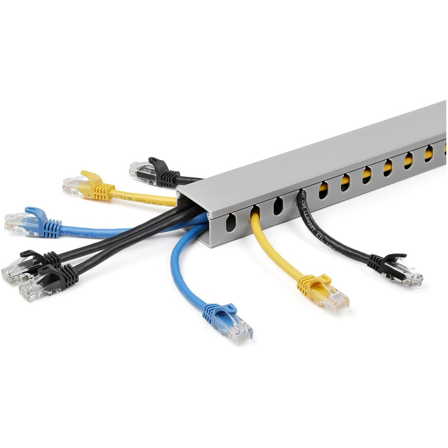 Alternate-Image2 Image for StarTech Cable Management Raceway with Cover 1-1/2"(38mm)W x 1"(25mm)H, 6.5ft(2m) length, 3/8"(8mm) Slots, Wall Wire Duct, UL Listed