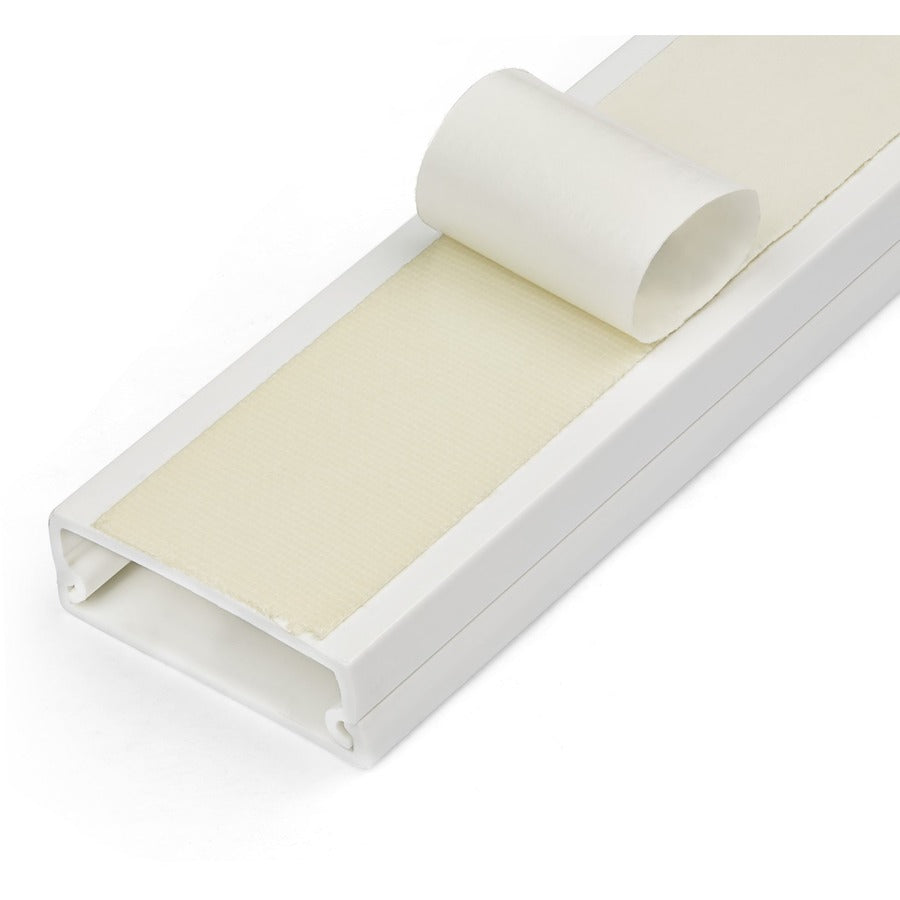 Alternate-Image1 Image for StarTech Cable Management Raceway w/Adhesive Tape and Cover 1-1/4"(32mm)W x 3/8"(11mm)H, 3ft(1m) length, Network Cord Hider, UL Listed