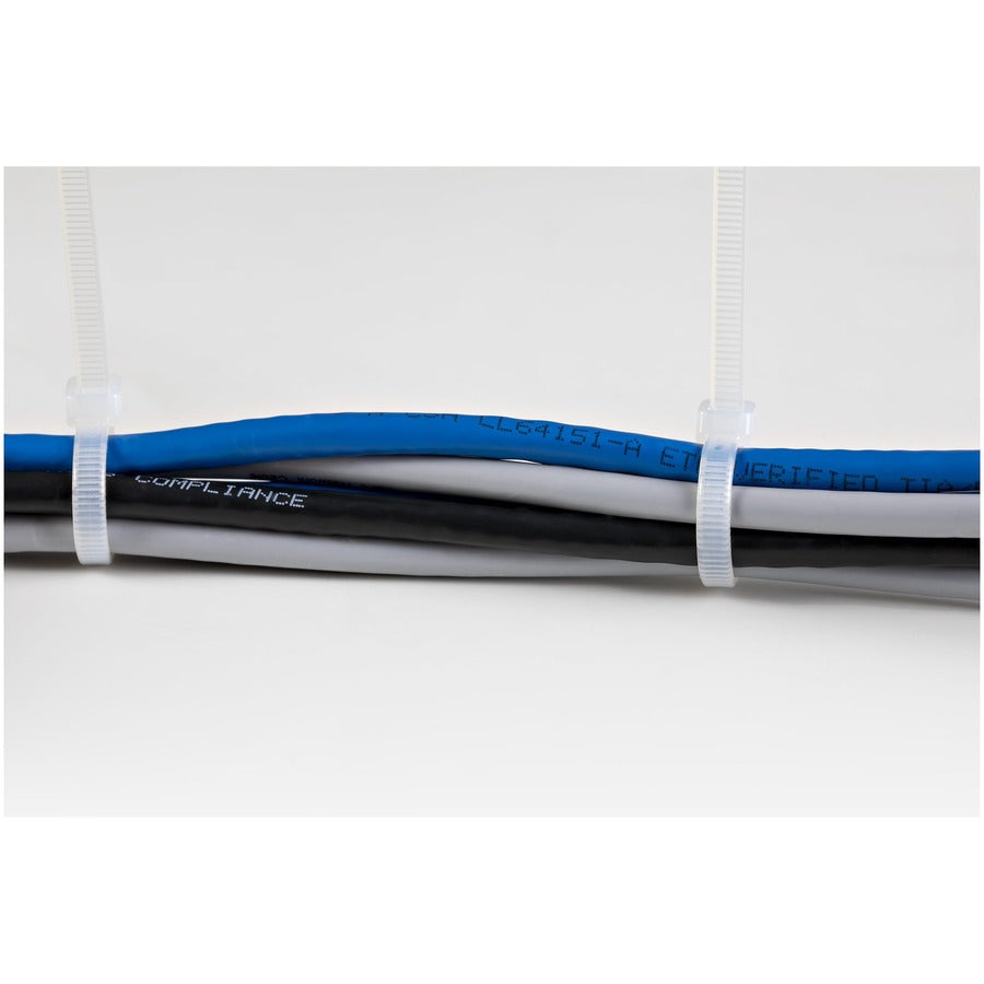 Alternate-Image3 Image for StarTech 10"(25cm) Cable Ties, 2-5/8"(68mm) Dia, 50lb(22kg) Tensile Strength, White Nylon Self Locking Ties, UL Listed, 1000 Pack, TAA