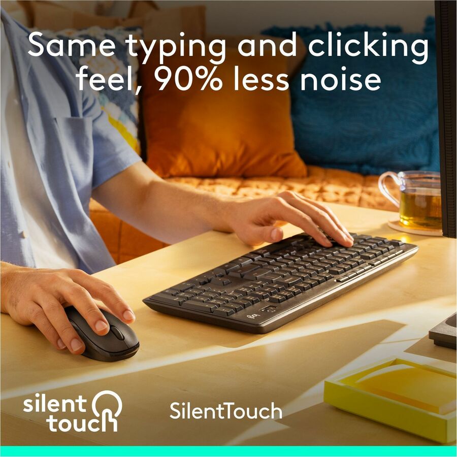 Alternate-Image1 Image for Logitech MK295 Wireless Mouse & Keyboard Combo with SilentTouch Technology, Graphite