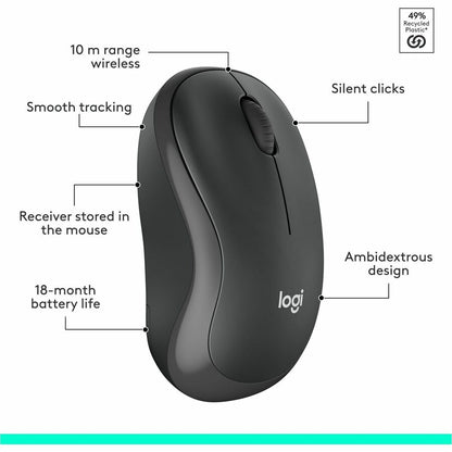 Alternate-Image8 Image for Logitech MK295 Wireless Mouse & Keyboard Combo with SilentTouch Technology, Graphite