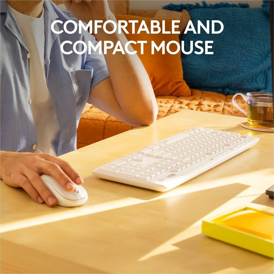 Alternate-Image3 Image for Logitech MK295 Silent Wireless Mouse & Keyboard Combo with SilentTouch Technology, Full Numpad, Off-white