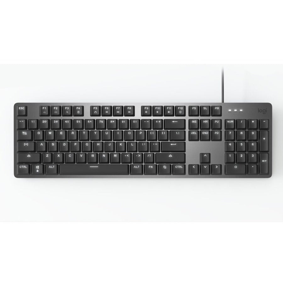 Front Image for Logitech K845 Mechanical Illuminated Corded Aluminum Keyboard (TTC Blue) - Brown Box