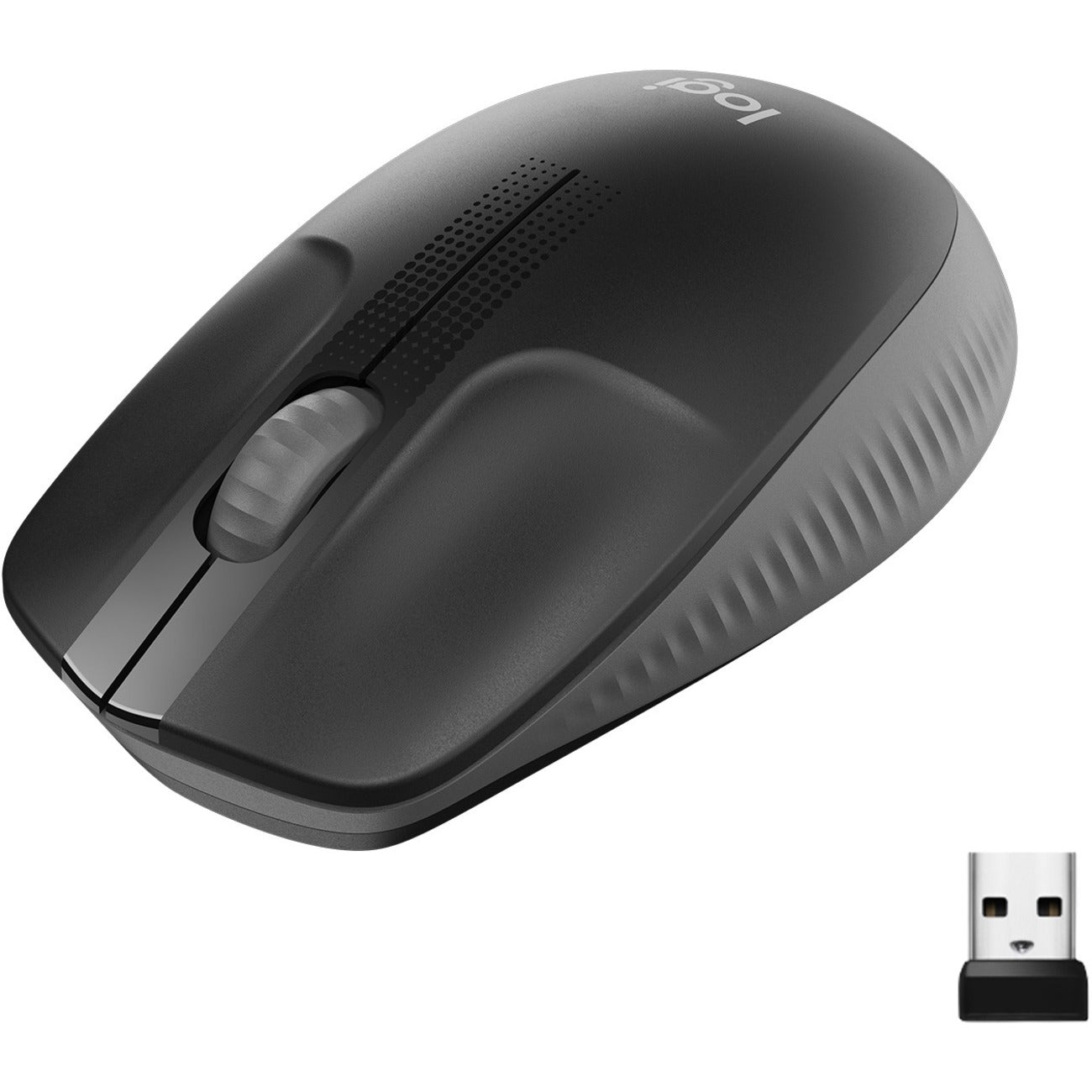 Main Image for Logitech Wireless Mouse M190 - Full Size Ambidextrous Curve Design, 18-Month Battery with Power Saving Mode, Precise Cursor Control & Scrolling, Wide Scroll Wheel, Thumb Grips (Charcoal)