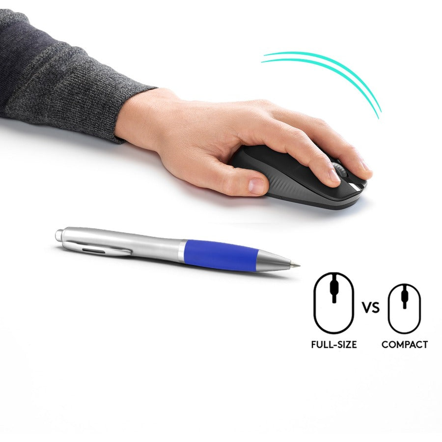 Alternate-Image1 Image for Logitech Wireless Mouse M190 - Full Size Ambidextrous Curve Design, 18-Month Battery with Power Saving Mode, Precise Cursor Control & Scrolling, Wide Scroll Wheel, Thumb Grips (Charcoal)