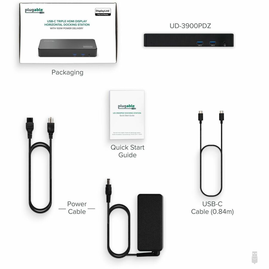 Alternate-Image8 Image for Plugable USB C Triple Display Docking Station | 100W PD, 3x HDMI (1x 4K 30Hz, 2x 1080p 60Hz), 6x USB 5Gbps Ports
