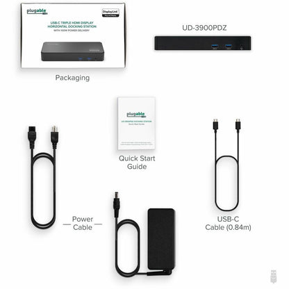 Alternate-Image8 Image for Plugable USB C Triple Display Docking Station | 100W PD, 3x HDMI (1x 4K 30Hz, 2x 1080p 60Hz), 6x USB 5Gbps Ports