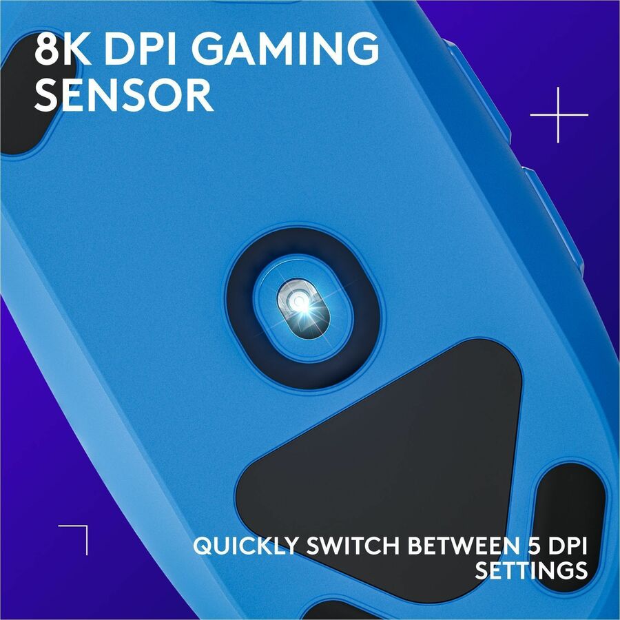 Alternate-Image1 Image for Logitech G203 Wired Gaming Mouse, 8,000 DPI, Rainbow Optical Effect LIGHTSYNC RGB, 6 Programmable Buttons, Blue