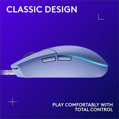 Alternate-Image6 Image for Logitech G203 Wired Gaming Mouse, 8,000 DPI, Rainbow Optical Effect LIGHTSYNC RGB, 6 Programmable Buttons, Lilac