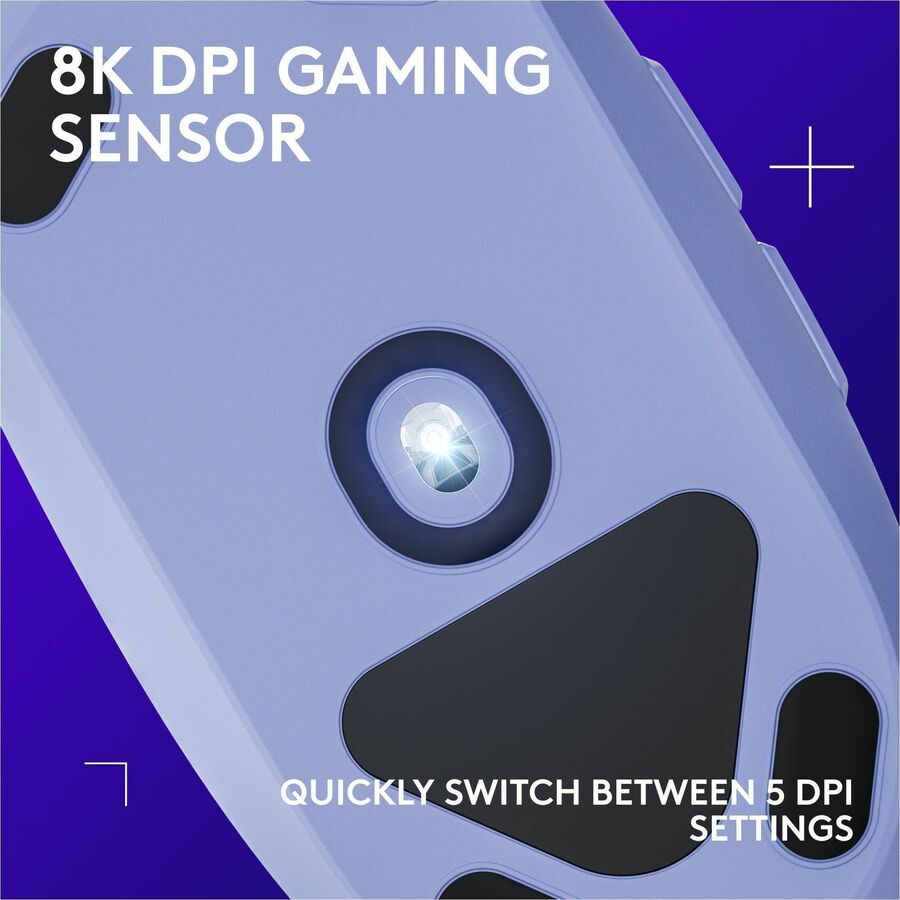 Alternate-Image1 Image for Logitech G203 Wired Gaming Mouse, 8,000 DPI, Rainbow Optical Effect LIGHTSYNC RGB, 6 Programmable Buttons, Lilac