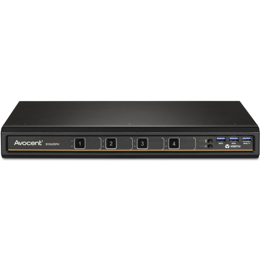 Front Image for Vertiv Avocent SwitchView Desktop KVM | 4 Port | Single Head | Universal Connector | TAA Compliant