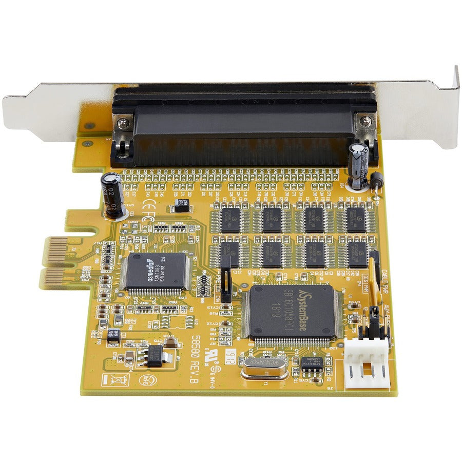 Rear Image for StarTech 8-Port PCI Express RS232 Serial Adapter Card, PCIe to DB9 RS232 Controller Card, 16C1050 UART, 15kV ESD, Windows Only, TAA