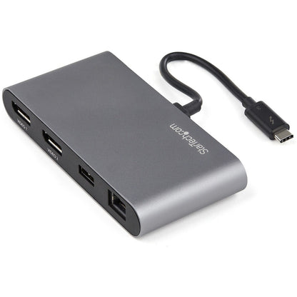 Alternate-Image1 Image for StarTech.com Thunderbolt 3 Mini Dock - Portable Dual Monitor TB3 Docking Station DisplayPort 4K 60Hz - 1x USB-A, GbE - 28cm (11") Cable