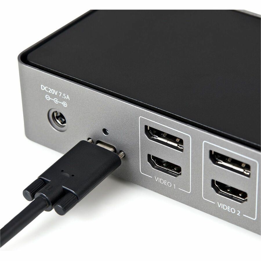 Alternate-Image6 Image for StarTech.com USB-C & USB-A Dock, Hybrid Triple Monitor Laptop Docking Station DisplayPort & HDMI 4K 60Hz/85W PD/6x USB/GbE, TAA