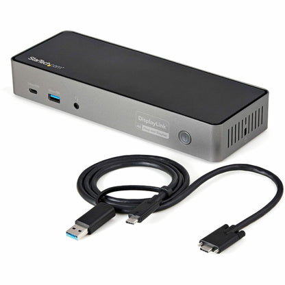Main Image for StarTech.com USB-C & USB-A Dock, Hybrid Triple Monitor Laptop Docking Station DisplayPort & HDMI 4K 60Hz/85W PD/6x USB/GbE, TAA