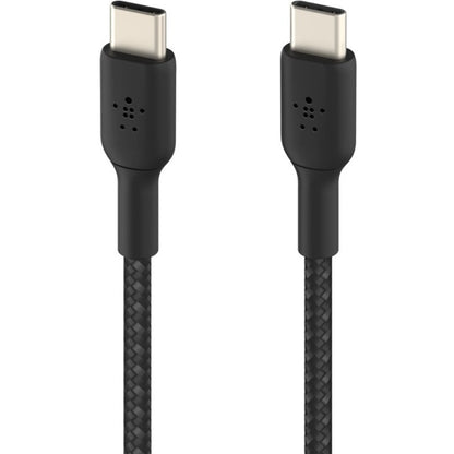 Alternate-Image1 Image for Belkin 60W USB-C to USB-C Cable - 480 Mbps - Nylon, Braided - M/M - 2m/6.6ft - Black