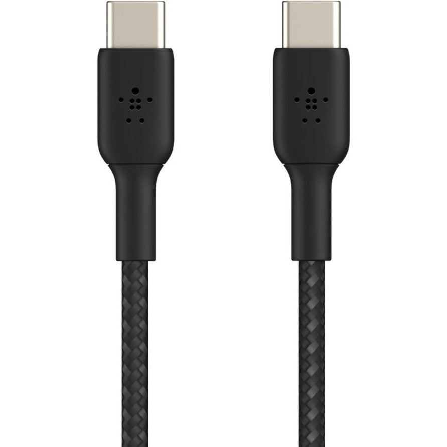 Alternate-Image2 Image for Belkin 60W USB-C to USB-C Cable - 480 Mbps - Nylon, Braided - M/M - 2m/6.6ft - Black