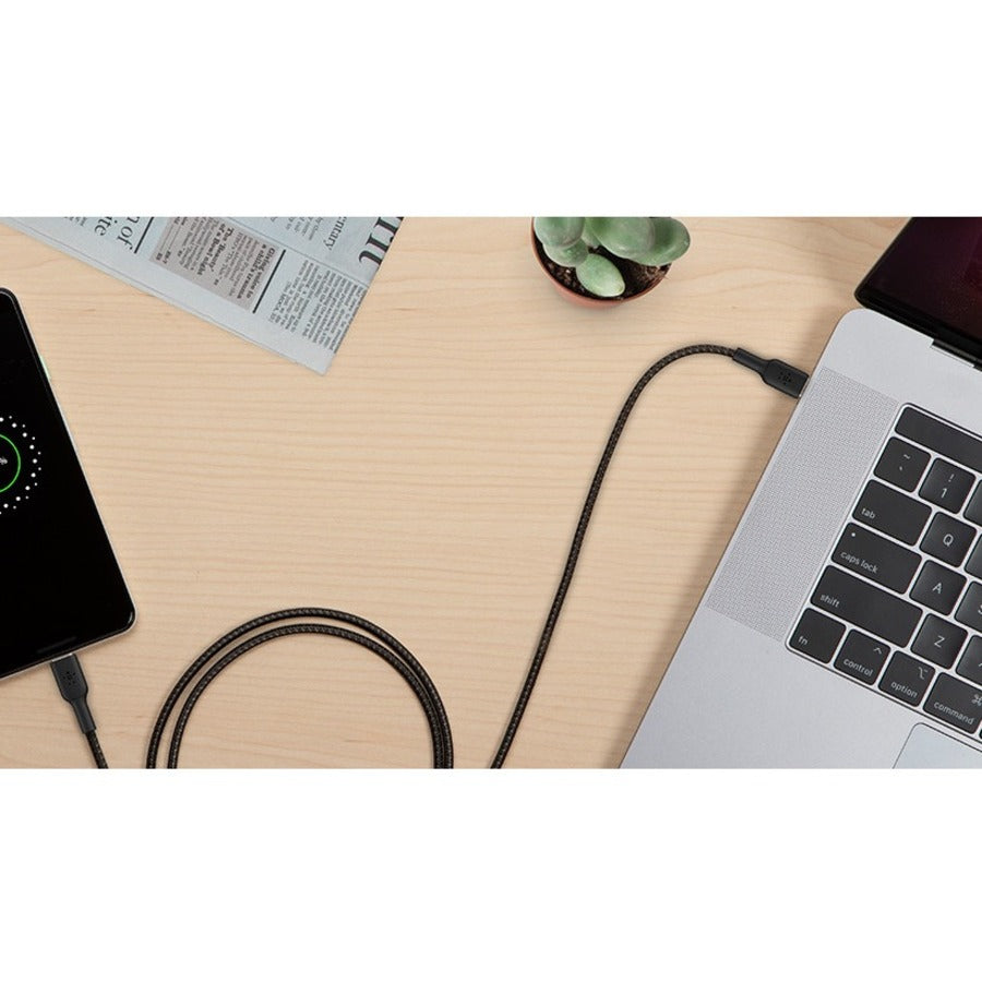 Alternate-Image6 Image for Belkin 60W USB-C to USB-C Cable - 480 Mbps - Nylon, Braided - M/M - 2m/6.6ft - Black