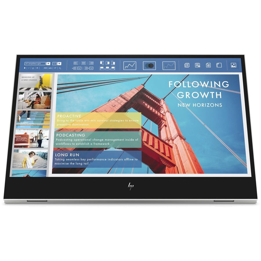 Front Image for HP E14 G4 14" Class Full HD LCD Portable Monitor - 16:9 - Silver