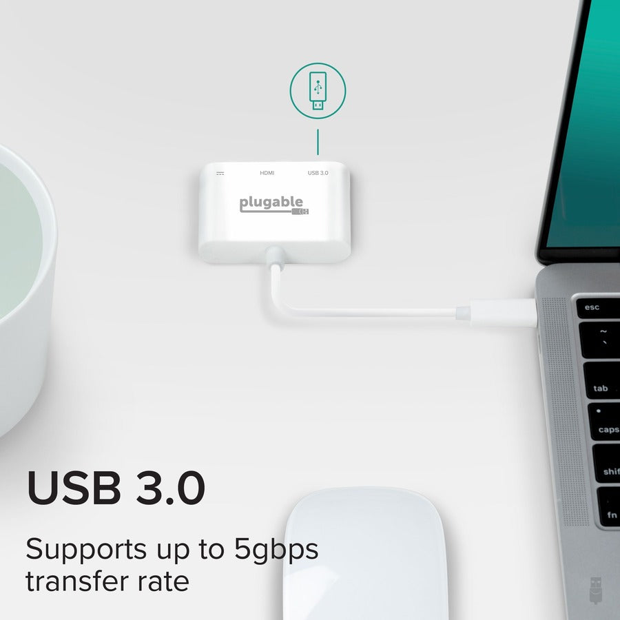 Alternate-Image4 Image for Plugable USB C to HDMI Multiport Adapter, 3-in-1 USB C Hub with 4K HDMI Output, USB 3.0 and USB-C Charging Port