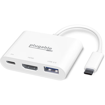 Main Image for Plugable USB C to HDMI Multiport Adapter, 3-in-1 USB C Hub with 4K HDMI Output, USB 3.0 and USB-C Charging Port