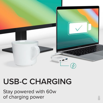 Alternate-Image3 Image for Plugable USB C to HDMI Multiport Adapter, 3-in-1 USB C Hub with 4K HDMI Output, USB 3.0 and USB-C Charging Port