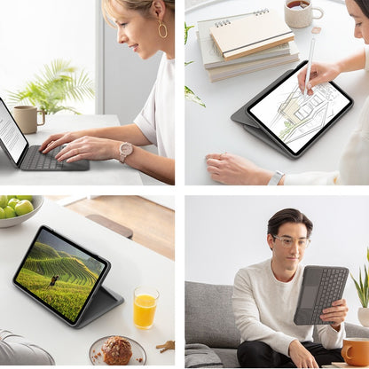 Alternate-Image3 Image for Logitech Folio Touch iPad Keyboard Case with Trackpad and Smart Connector for iPad Air 11-inch (M2 & M3), iPad Air (4th & 5th gen) - Oxford Gray