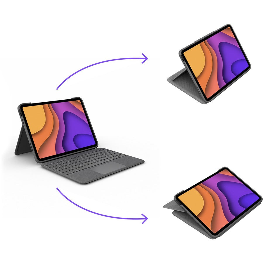 Alternate-Image4 Image for Logitech Folio Touch iPad Keyboard Case with Trackpad and Smart Connector for iPad Air 11-inch (M2 & M3), iPad Air (4th & 5th gen) - Oxford Gray