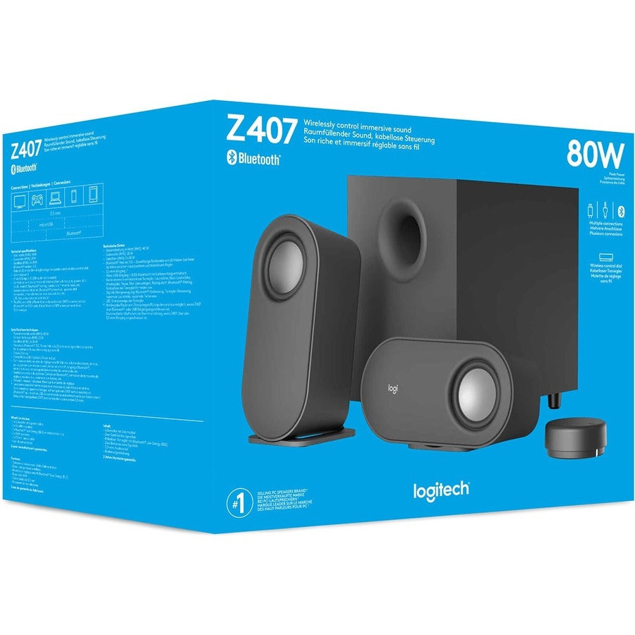 Alternate-Image1 Image for Logitech Z407 Bluetooth Speaker System - 40 W RMS - Black