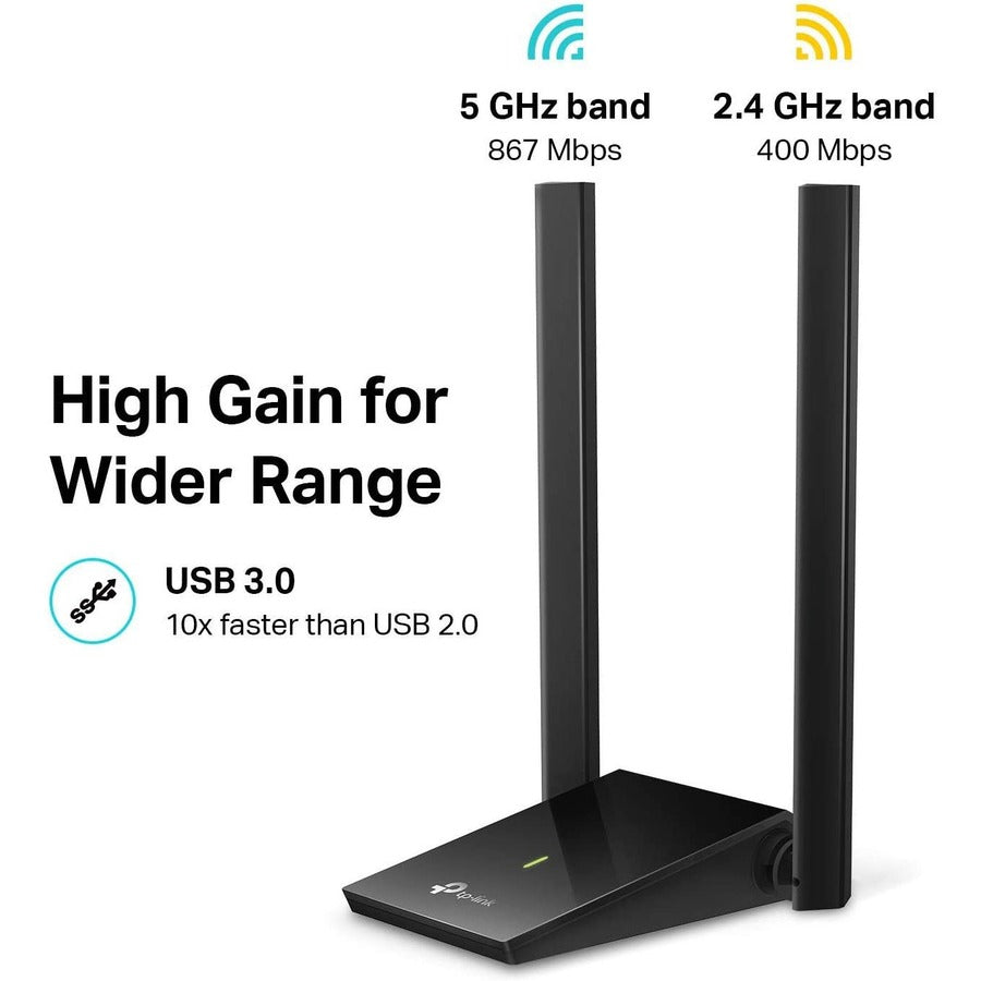 Alternate-Image9 Image for TP-Link Archer T4U Plus - IEEE 802.11ac Dual Band Wi-Fi Adapter for Desktop Computer/Notebook/Wireless Router