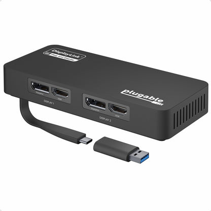Main Image for Plugable 4K DisplayPort and HDMI Dual Monitor Adapter for USB 3.0 and USB-C