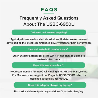 Alternate-Image8 Image for Plugable 4K DisplayPort and HDMI Dual Monitor Adapter for USB 3.0 and USB-C