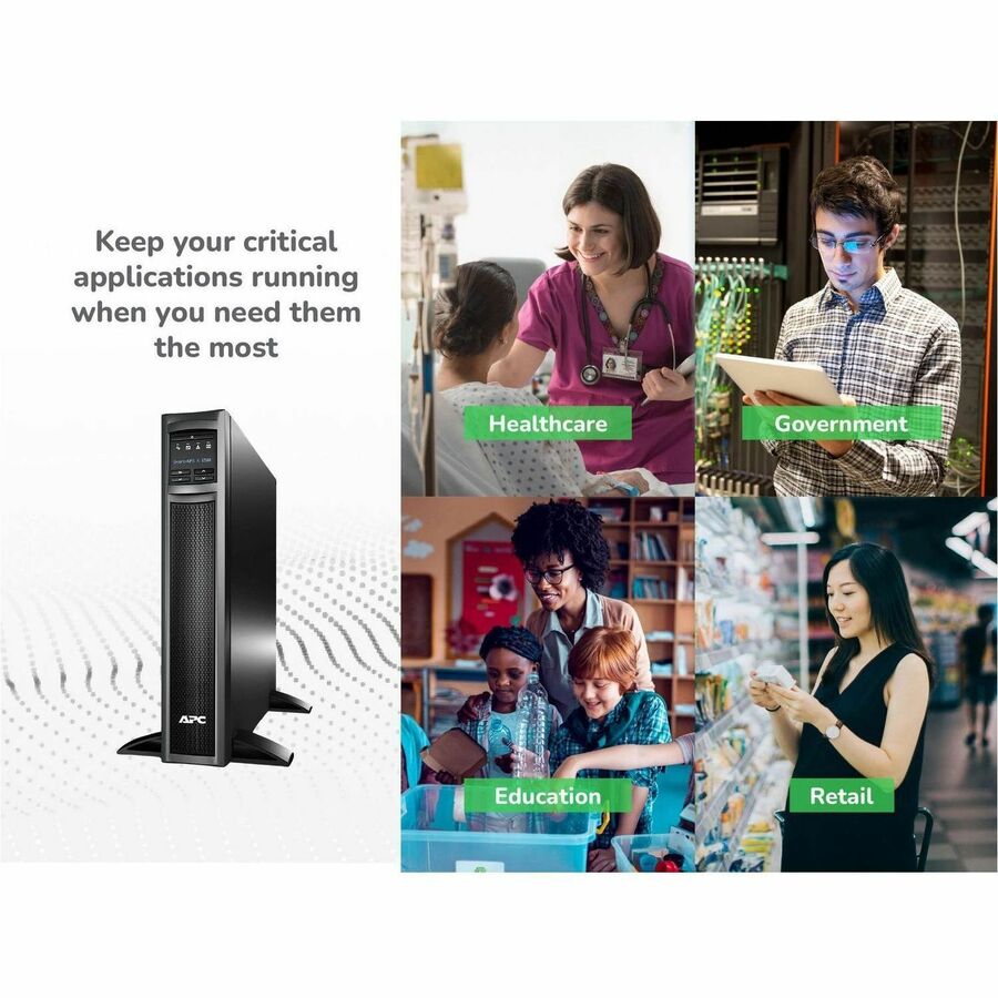 Alternate-Image8 Image for APC Smart-UPS X, Line Interactive, 1500VA, Rack/tower convertible 2U, 120V, 8x 5-15R NEMA, SmartConnect port+NMC, Extended runtime