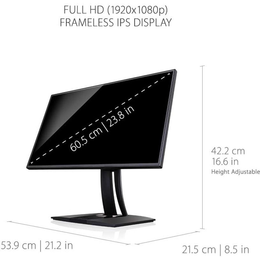 Alternate-Image10 Image for ViewSonic VP2468a 24-Inch Premium IPS 1080p Monitor with Advanced Ergonomics, ColorPro 100% sRGB Rec 709, 14-bit 3D LUT, Eye Care, 65W USB C, RJ45, HDMI, DP Daisy Chain for Home and Office