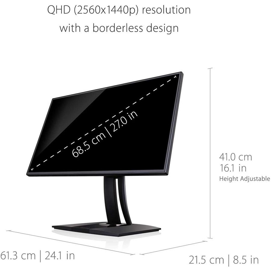Alternate-Image10 Image for ViewSonic VP2768A 27 Inch 1440p ColorPro Monitor, IPS Display with 100% sRGB and Pantone Validated for Professional Photo Editing, Advanced Ergonomics, 90W USB-C, HDMI, and DisplayPort Daisy Chain