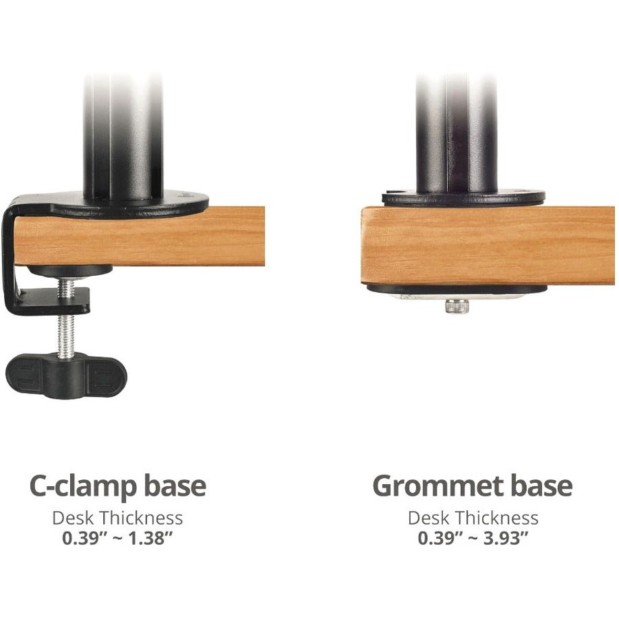 Alternate-Image3 Image for SIIG Dual Arm Pole Multi-Angle Replaceable Articulating Monitor Desk Mount - 14" to 30" - Max Load 17.6lbs each - Expandable Slide Rails Design - up to 4 monitors