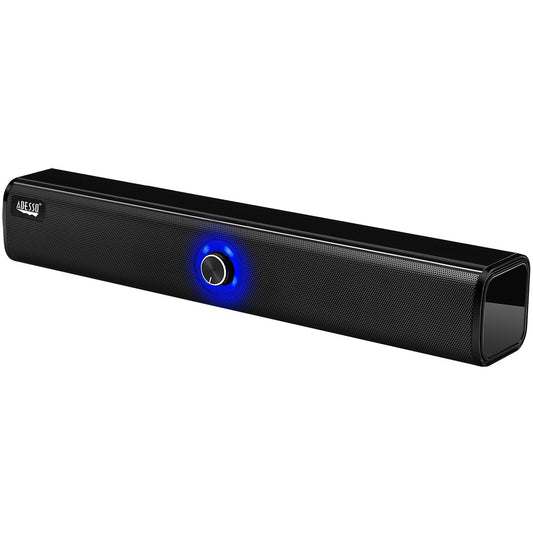 Main Image for Adesso Xtream S6 Portable Bluetooth & Aux Sound Bar Speaker - 10W x 2 -Black - 3.5mm - Rechargeable Battery - Volume Control Knob - Wired/Wireless