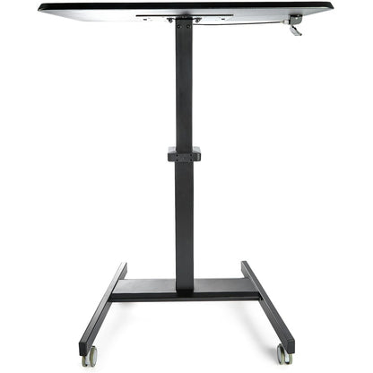Alternate-Image6 Image for StarTech Mobile Standing Desk - Portable Sit-Stand Ergonomic Height Adjustable Cart on Wheels - Rolling Computer/Laptop Workstation