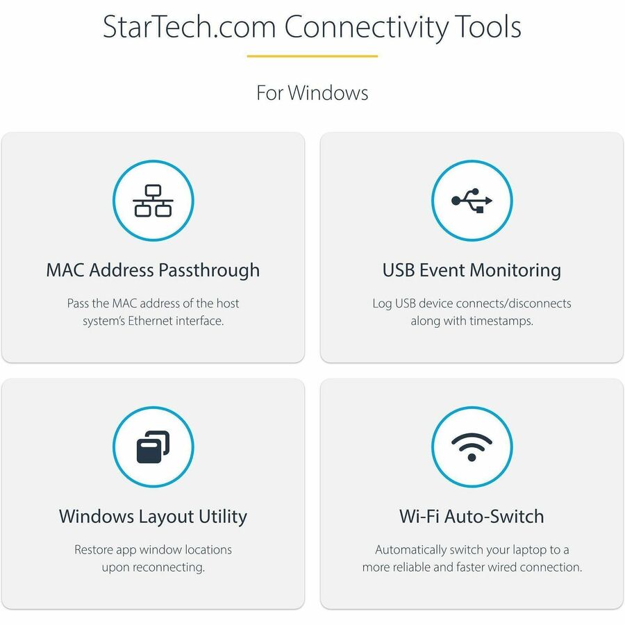 Alternate-Image1 Image for StarTech.com USB-C USB-A Dock - Hybrid Universal USB 3.0 Laptop Docking Station - Dual Monitor 4K 60Hz HDMI/DisplayPort - 6xUSB Type-A/GbE