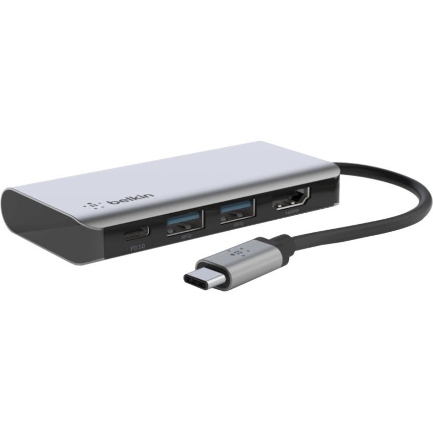Alternate-Image5 Image for Belkin USB-C 4-in-1 Multiport Adapter, Laptop Docking Station, 2x USB-A 3.0, 4k HDMI, 100W Power Delivery