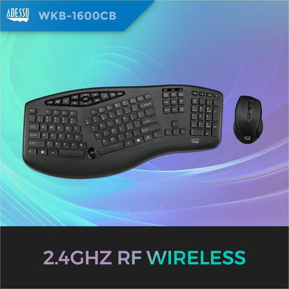 Alternate-Image3 Image for Adesso TruForm 1600 Wireless Ergonomic Keyboard and Optical Mouse