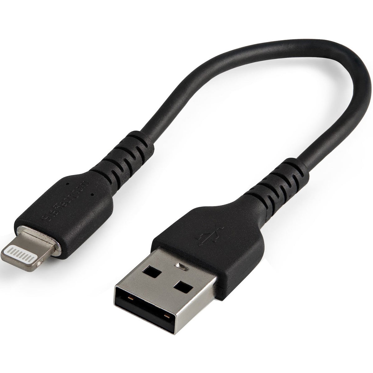 Main Image for StarTech 6 inch/15cm Durable Black USB-A to Lightning Cable, Rugged Heavy Duty Charging/Sync Cable for Apple iPhone/iPad MFi Certified
