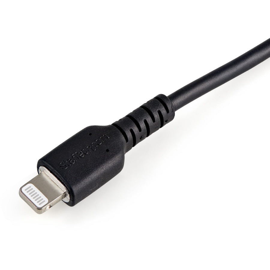 Alternate-Image2 Image for StarTech 6 inch/15cm Durable Black USB-A to Lightning Cable, Rugged Heavy Duty Charging/Sync Cable for Apple iPhone/iPad MFi Certified