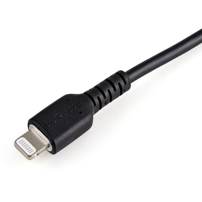 Alternate-Image2 Image for StarTech 6 inch/15cm Durable Black USB-A to Lightning Cable, Rugged Heavy Duty Charging/Sync Cable for Apple iPhone/iPad MFi Certified