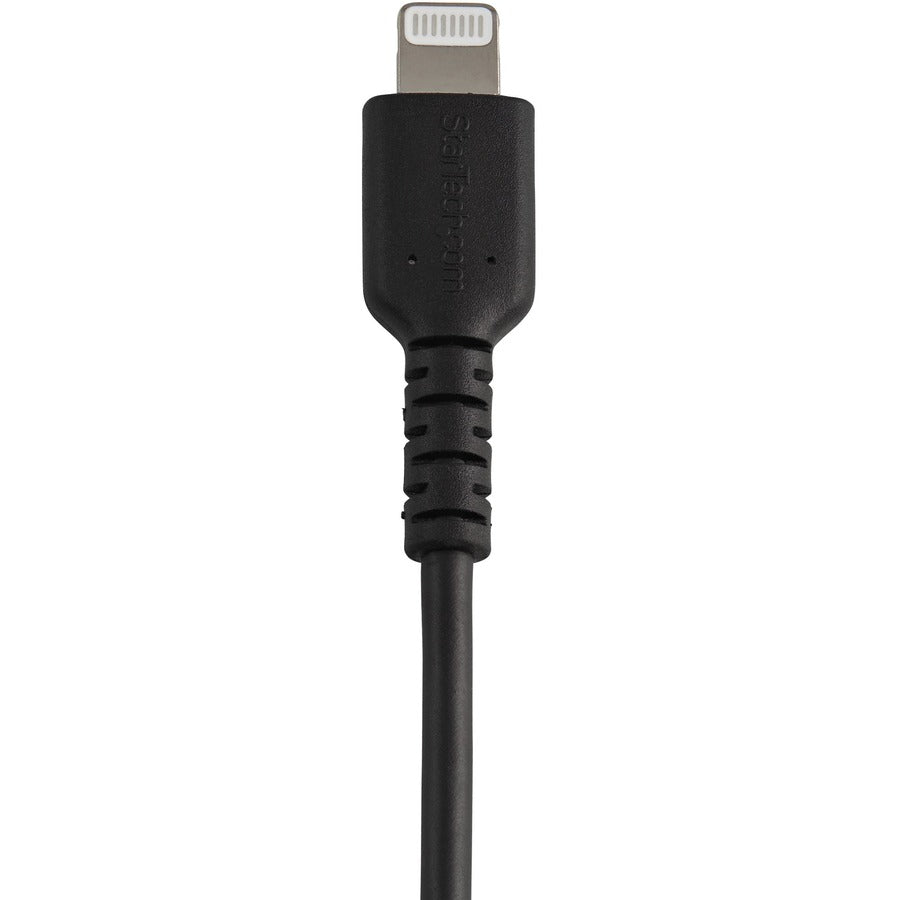 Alternate-Image4 Image for StarTech.com 12inch/30cm Durable Black USB-A to Lightning Cable, Rugged Heavy Duty Charging/Sync Cable for Apple iPhone/iPad MFi Certified