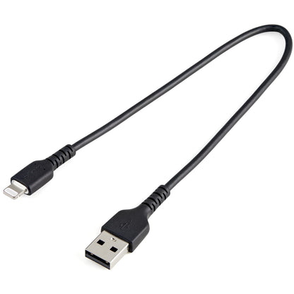 Main Image for StarTech.com 12inch/30cm Durable Black USB-A to Lightning Cable, Rugged Heavy Duty Charging/Sync Cable for Apple iPhone/iPad MFi Certified
