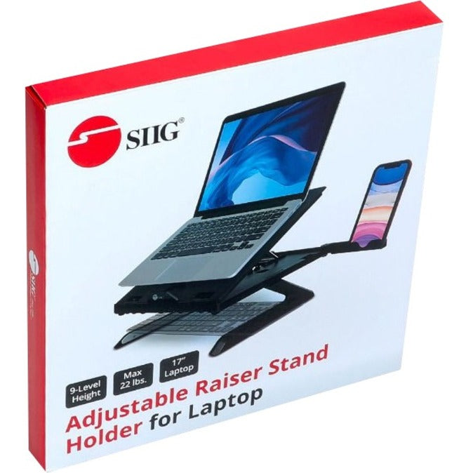 Alternate-Image3 Image for SIIG Adjustable Riser Stand Holder for Laptop up to 17"