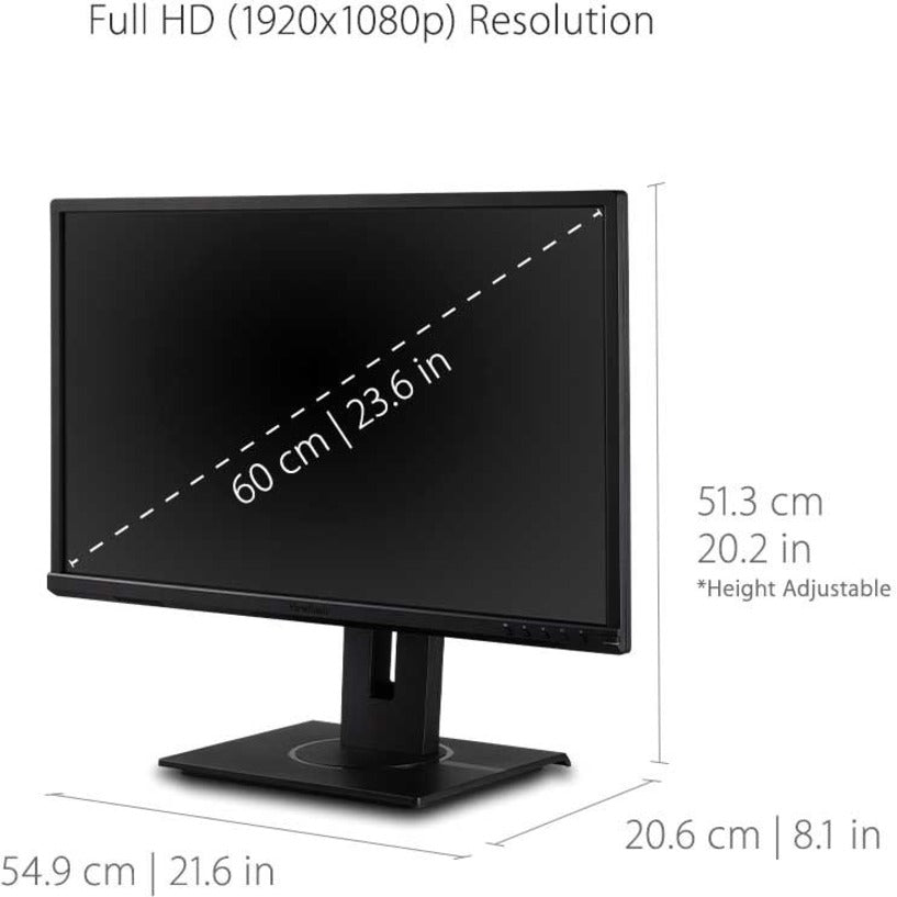 Alternate-Image2 Image for ViewSonic VG2440 24 Inch IPS 1080p Ergonomic Monitor with Integrate vDisplyManager HDMI DisplayPort VGA USB Inputs for Home and Office