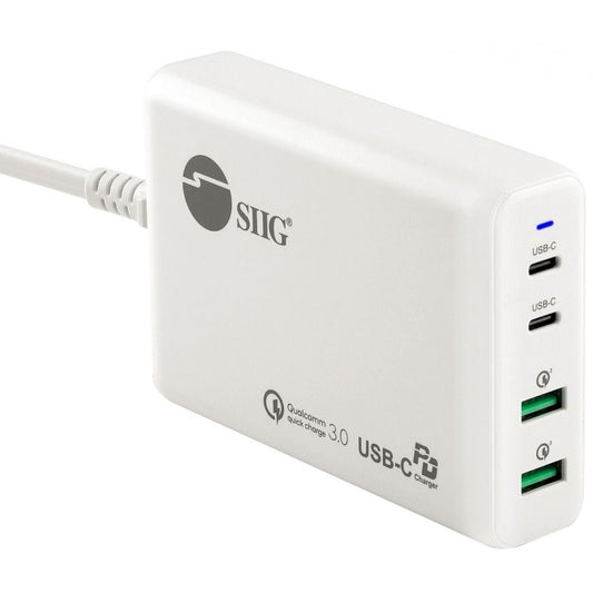 Main Image for SIIG 100W Dual USB-C PD 3.0 PPS & QC 3.0 Combo Power Charger - White