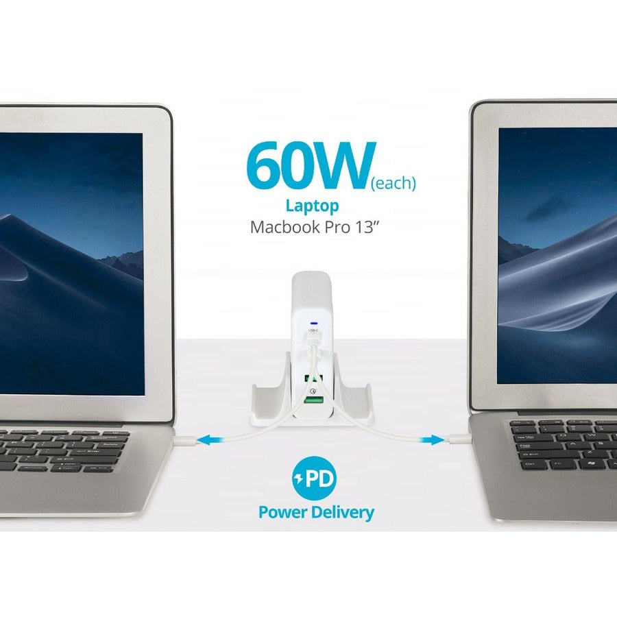Alternate-Image4 Image for SIIG 100W Dual USB-C PD 3.0 PPS & QC 3.0 Combo Power Charger - White